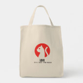 Lichtgevende Liefde Kat Silhouet Tote Bag (Achterkant)