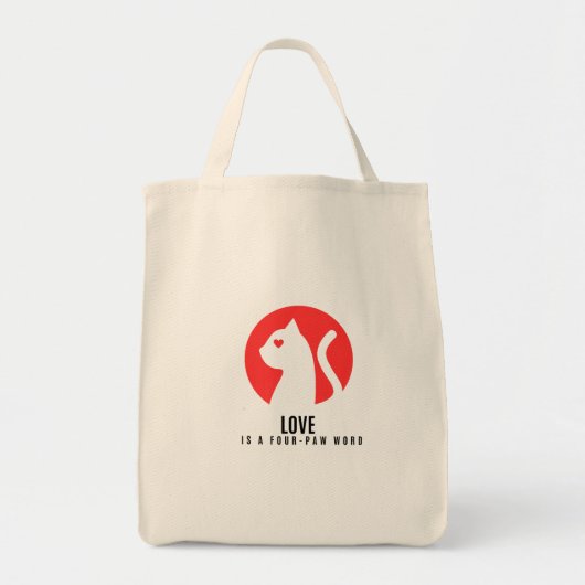 Lichtgevende Liefde Kat Silhouet Tote Bag (Voorkant)