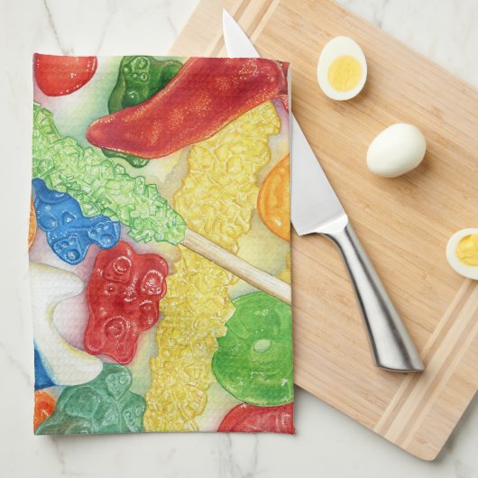 lichtgevende lollies theedoek (Quarter Fold)