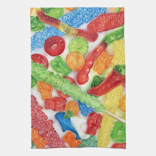 lichtgevende lollies theedoek (Verticaal)