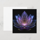 Lichtgevende Lotusbloem - Paars Blauw Zwarte Bloem Kaart (Voorkant / Achterkant)