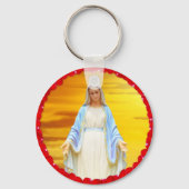 Lichtgevende Maagd Maria met Rozen Sleutelhanger (Voorkant)