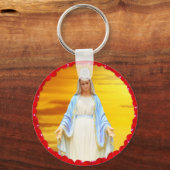 Lichtgevende Maagd Maria met Rozen Sleutelhanger (Voorkant)