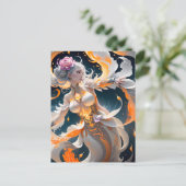 Lichtgevende maan dame is een vrouw splash art dat feestdagenkaart (Staand voorkant)