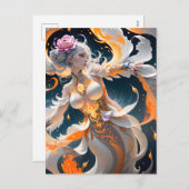 Lichtgevende maan dame is een vrouw splash art dat feestdagenkaart (Voorkant / Achterkant)