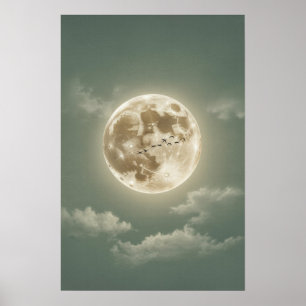 lichtgevende maanopkomst poster
