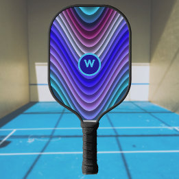 Lichtgevende magenta blauw Paarse monogram werveli Pickleball Paddle