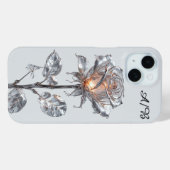 Lichtgevende Metallic Zilveren Roos Case-Mate iPhone Case (Achterkant (horizontaal))