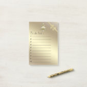 Lichtgevende moderne gouden kerstboom "to do list" post-it® notes (Op bureau)
