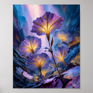Lichtgevende Nachtbloemen Poster