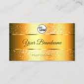 Lichtgevende Oranje Gouden Sparkly Glitter Initial Visitekaartje