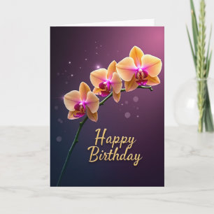 Lichtgevende Orchidee Verjaardagskaart Kaart
