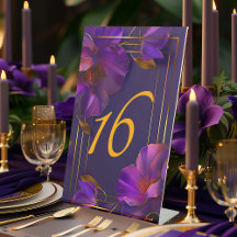Lichtgevende Paarse Paars Huwelijk Tafel Nummer
