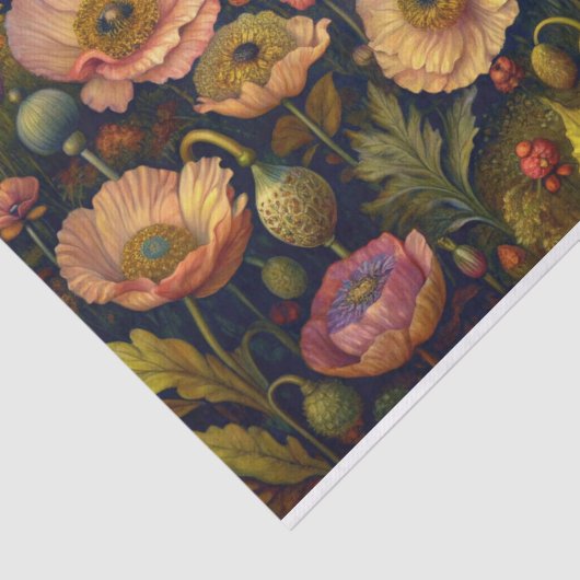 Lichtgevende papaver bloei decoupage tissuepapier (Detail)