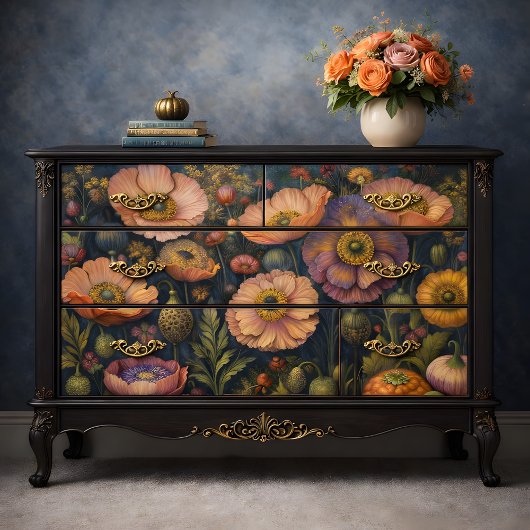 Lichtgevende papaver bloei decoupage tissuepapier