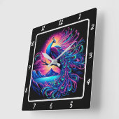 lichtgevende pauwenkunst vierkante klok (Hoek)