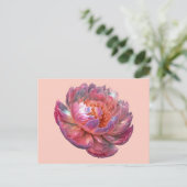 Lichtgevende pioenenbloesem briefkaart (Staand voorkant)