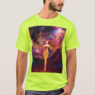 Lichtgevende röntgengodin - Kosmische lichtkunst T-shirt