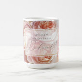 LICHTGEVENDE ROOS Elegante Moderne Bloemen Bruidsm Koffiemok (Center)
