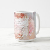 LICHTGEVENDE ROOS Elegante Moderne Bloemen Bruidsm Koffiemok (Voorkant rechts)