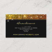 Lichtgevende Roos Golden Glitter Glam Trendy Promo Visitekaartje (Achterkant)