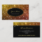 Lichtgevende Roos Golden Glitter Glam Trendy Promo Visitekaartje (Voorkant / Achterkant)