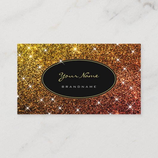 Lichtgevende Roos Golden Glitter Glam Trendy Promo Visitekaartje (Voorkant)