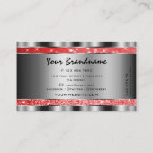 Lichtgevende Ruby Rode Glitter Sterren Zilveren De Visitekaartje (Achterkant)