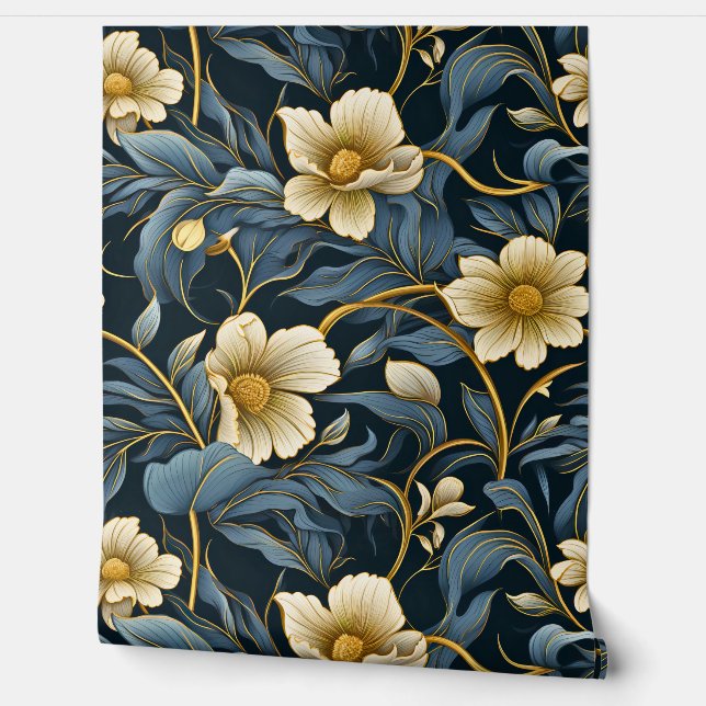 Lichtgevende sprookjesachtige tuin botanisch behang (Afrollen)