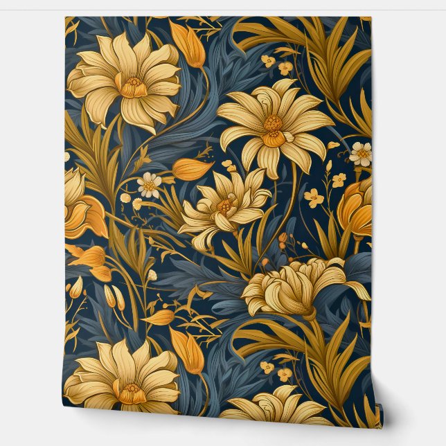 Lichtgevende sprookjesachtige tuin botanisch behang (Afrollen)