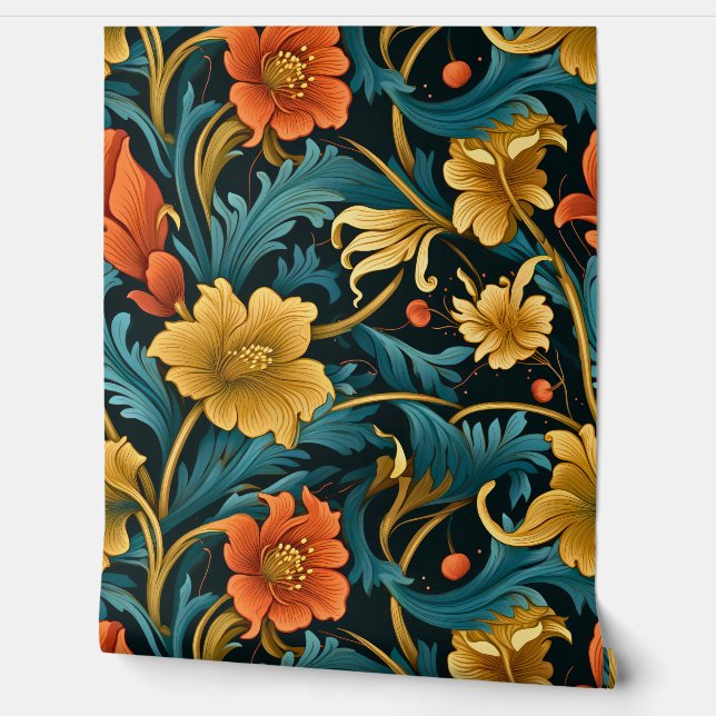 Lichtgevende sprookjesachtige tuin botanisch behang (Afrollen)