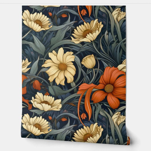 Lichtgevende sprookjesachtige tuin botanisch behang (Afrollen)