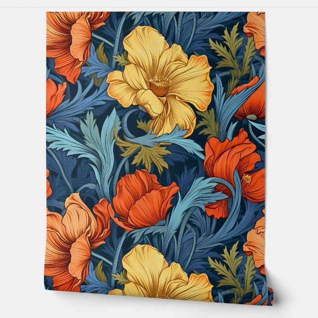 Lichtgevende sprookjesachtige tuin botanisch behang (Afrollen)