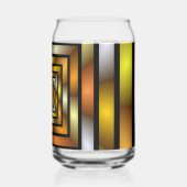 Lichtgevende Tunnel Kleurrijke Trippy Fractal Grap Blikvorm Glas (Achterkant)