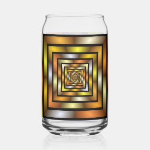 Lichtgevende Tunnel Kleurrijke Trippy Fractal Grap Blikvorm Glas