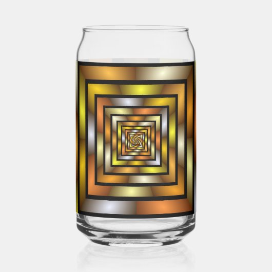 Lichtgevende Tunnel Kleurrijke Trippy Fractal Grap Blikvorm Glas (Links)