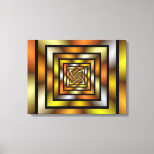 Lichtgevende Tunnel Kleurrijke Trippy Fractal Grap Canvas Afdruk