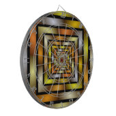 Lichtgevende Tunnel Kleurrijke Trippy Fractal Grap Dartbord (Voorkant Links)