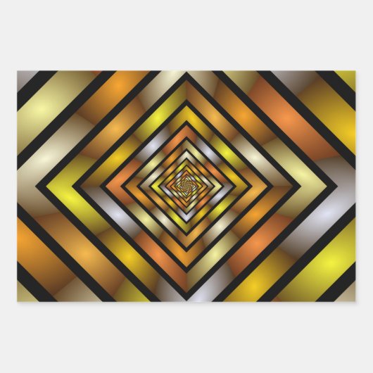 Lichtgevende Tunnel Kleurrijke Trippy Fractal Grap Inpakpapier Vel (Voorkant)