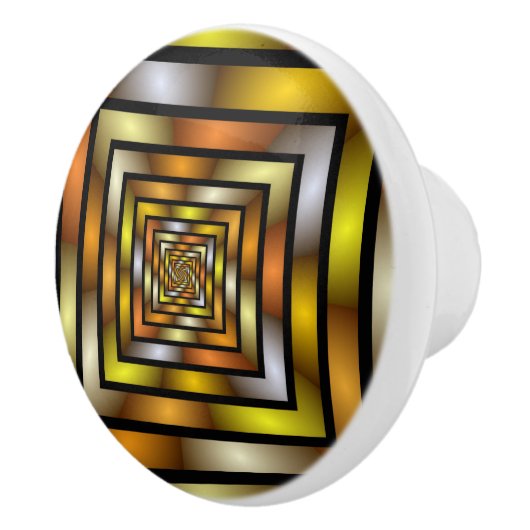 Lichtgevende Tunnel Kleurrijke Trippy Fractal Grap Keramische Knop (Rechts)
