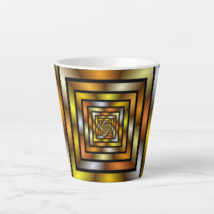 Lichtgevende Tunnel Kleurrijke Trippy Fractal Grap Latte Mok