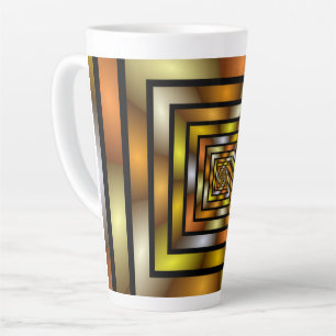 Lichtgevende Tunnel Kleurrijke Trippy Fractal Grap Latte Mok