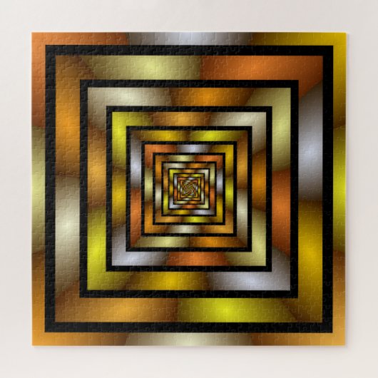 Lichtgevende Tunnel Kleurrijke Trippy Fractal Grap Legpuzzel (Horizontaal)