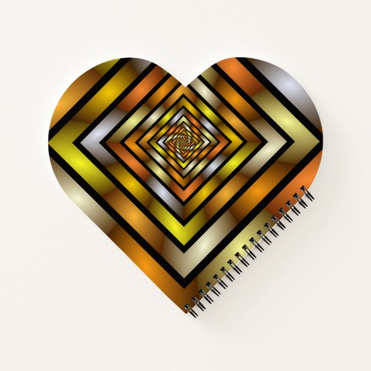 Lichtgevende Tunnel Kleurrijke Trippy Fractal Grap Notitieboek (Achterkant)