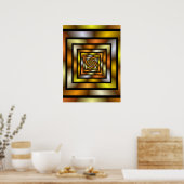 Lichtgevende Tunnel Kleurrijke Trippy Fractal Grap Poster (Keuken)