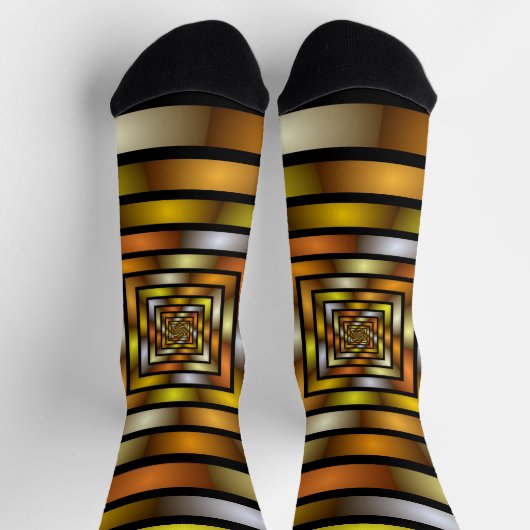 Lichtgevende Tunnel Kleurrijke Trippy Fractal Grap Sokken (Top)