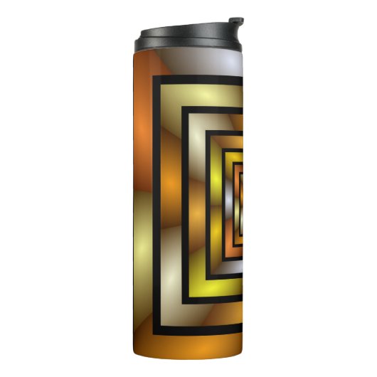 Lichtgevende Tunnel Kleurrijke Trippy Fractal Grap Thermosbeker (Gedraaid links)