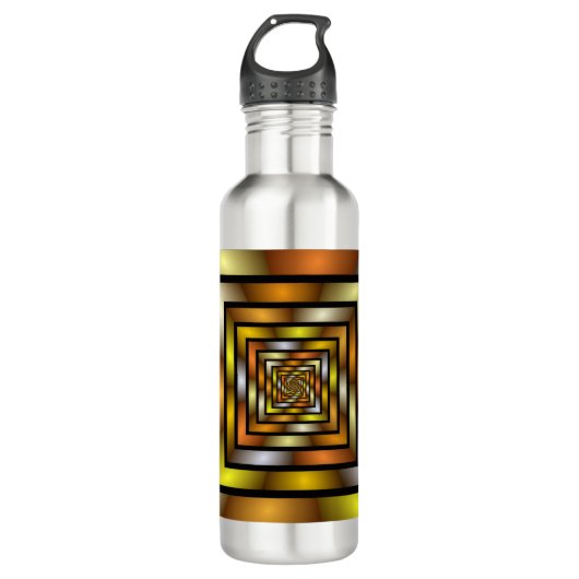 Lichtgevende Tunnel Kleurrijke Trippy Fractal Grap Waterfles (Voorkant)