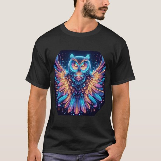 Lichtgevende uilstraling t-shirt (Voorkant)