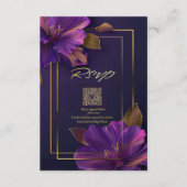 Lichtgevende Viooltjes QR Code RSVP  Kaartje (Voorkant)